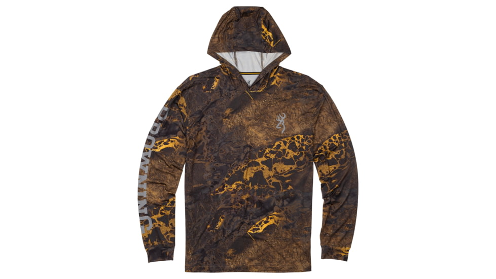 Browning Hooded Long Sleeve Sun Shirt - Mens, RTW3 Gold, Small, 3010722901