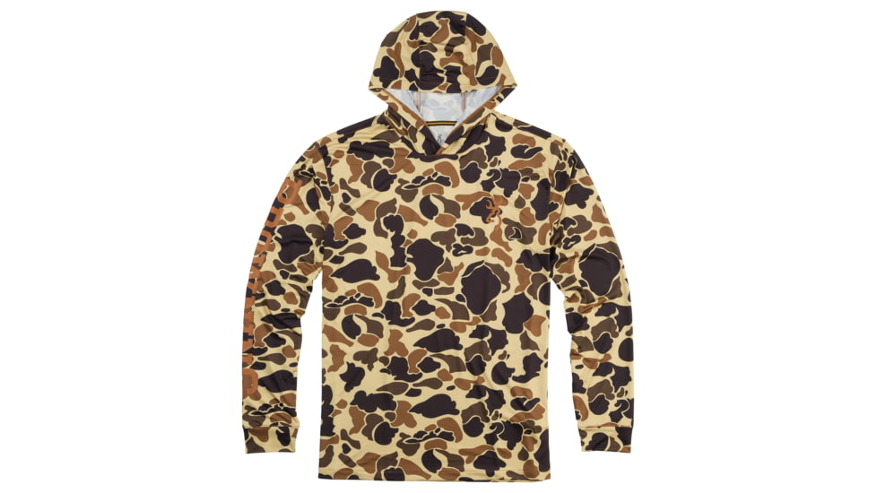 Browning Hooded Long Sleeve Sun Shirt - Mens, Vintage Tan, Small, 3010861201