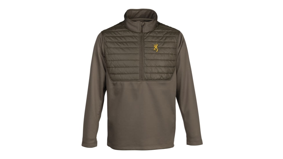 Browning Hybrid 1/4 Zip Baselayer Shirt - Mens, Small, Major Brown, 3010969801