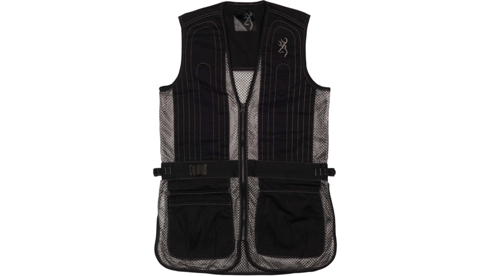 Browning JR Trapper Creek Shooting Vests, Black/Gray, 2XL, 3050549905