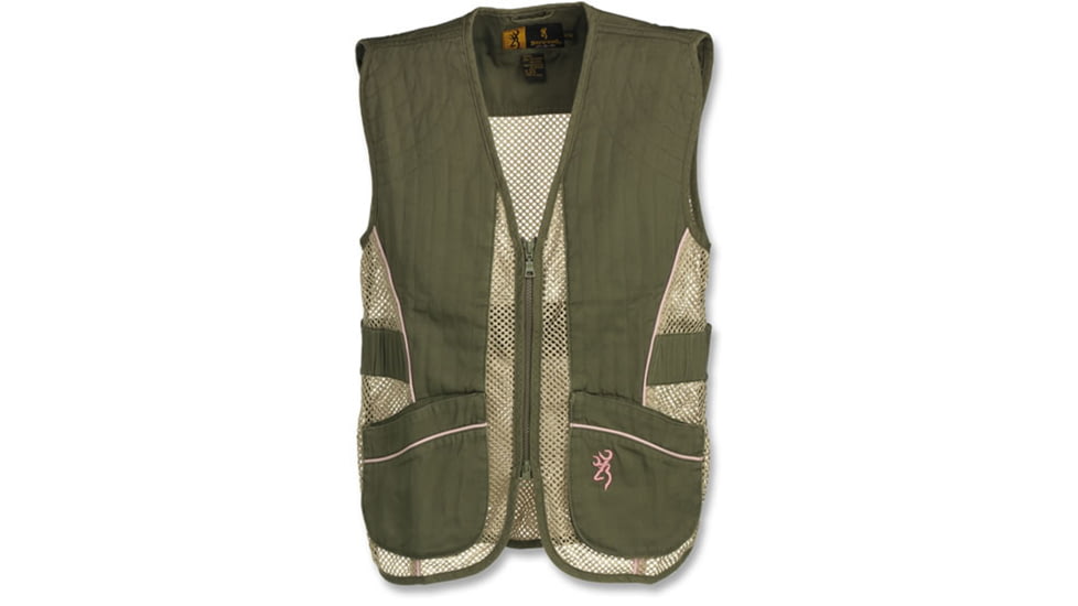 Browning Junior Trapper Creek Mesh Shooting Vest, Sage/Pink, S 3050544401
