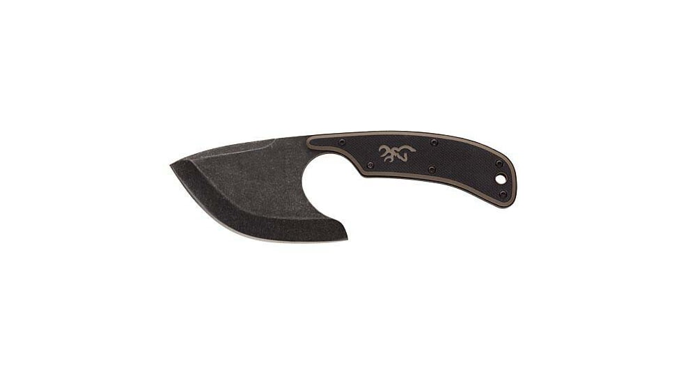 Browning Cutoff Skinner Knife, 2.5in, Black Oxide Stonewash Blade, 9Cr14MoV Stainless Steel, Two Tone G-10 Handle, 3220323