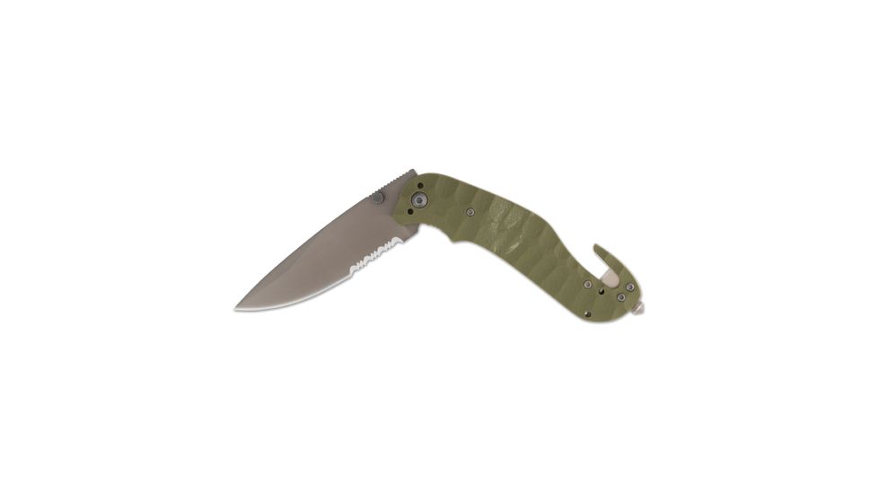 Browning Knife,Duration Belt Cut Fixed Blade Knife, Green, 320174BLB