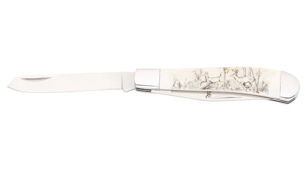 Browning Knife Whitetail Trapper 3" Natural Bone Scale*, 32205788