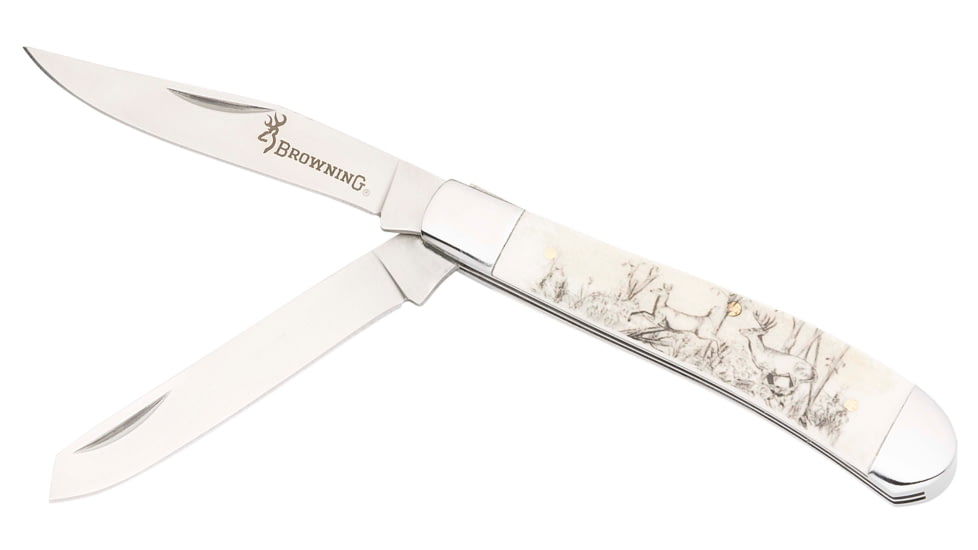 Browning Knife Whitetail Trapper 3" Natural Bone Scale*, 32205788