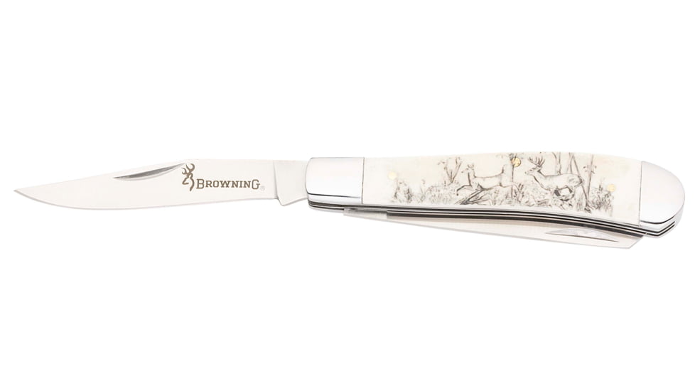 Browning Knife Whitetail Trapper 3" Natural Bone Scale*, 32205788