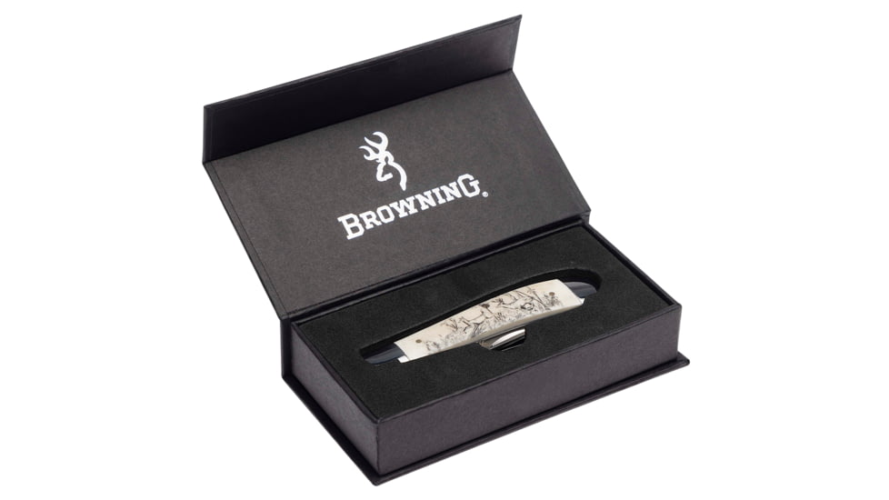 Browning Knife Whitetail Trapper 3" Natural Bone Scale*, 32205788