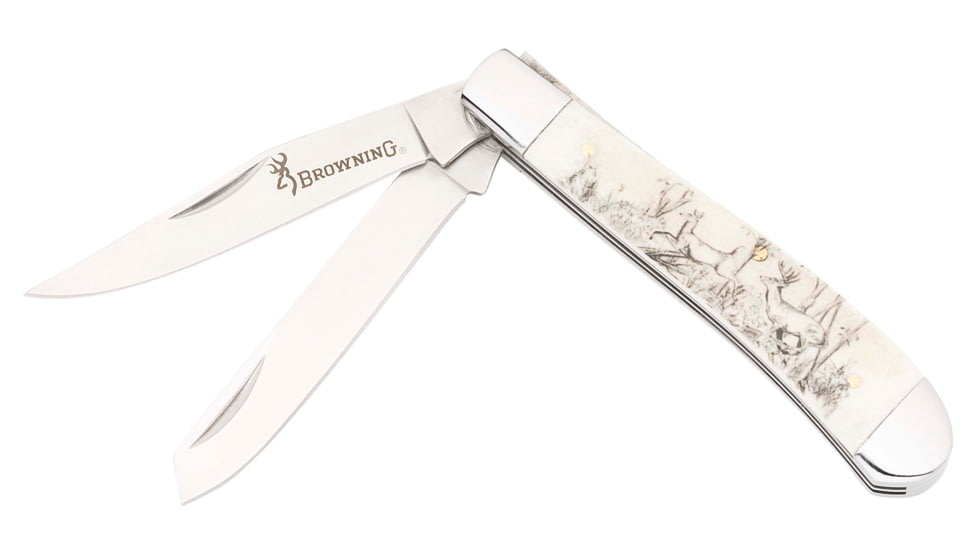 Browning Knife Whitetail Trapper 3" Natural Bone Scale*, 32205788