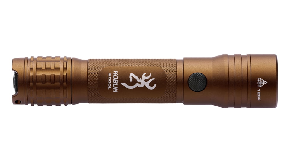 Browning Kobuk Lithium-ion 15/2000 Lumens LED Flashlight, Burnt Bronze, 3711260
