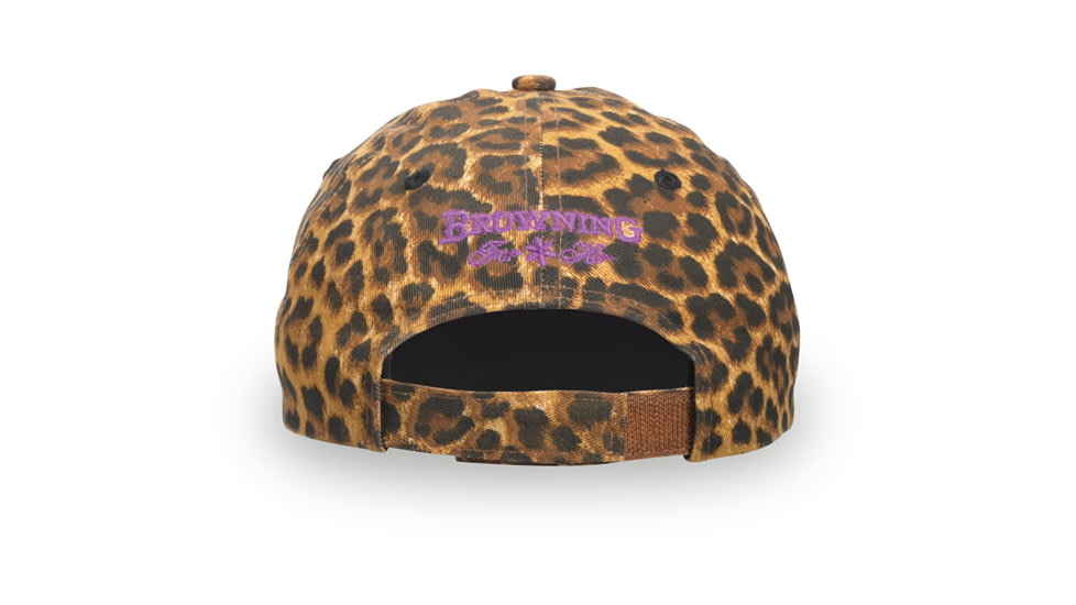 Browning Ladies Safari Animal Print Cap, Leopard/Purple, Adult cap adjustable fit 308343921