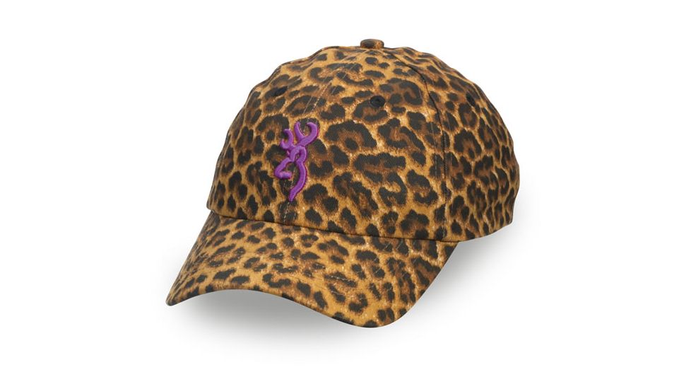 Browning Ladies Safari Animal Print Cap, Leopard/Purple, Adult cap adjustable fit 308343921