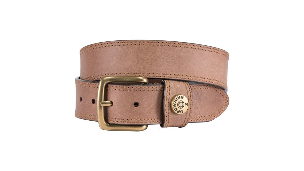 Browning Leather Belt 42'' Tan W/shotshell Head On Loop