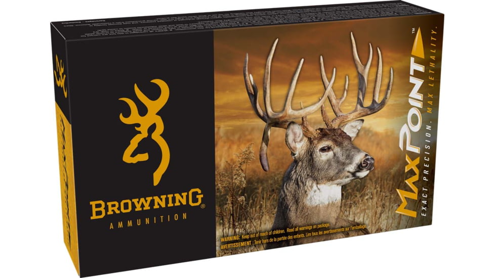 Browning MAXPOINT 243 WIN 95 Grain Maxpoint Brass Rifle Ammo, 20 Rounds, B192102432