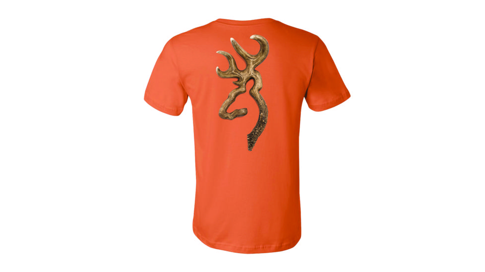 Browning Mens Antler Buckmark Short Sleeve T-Shirt, Burnt Orange, Small A000321880102