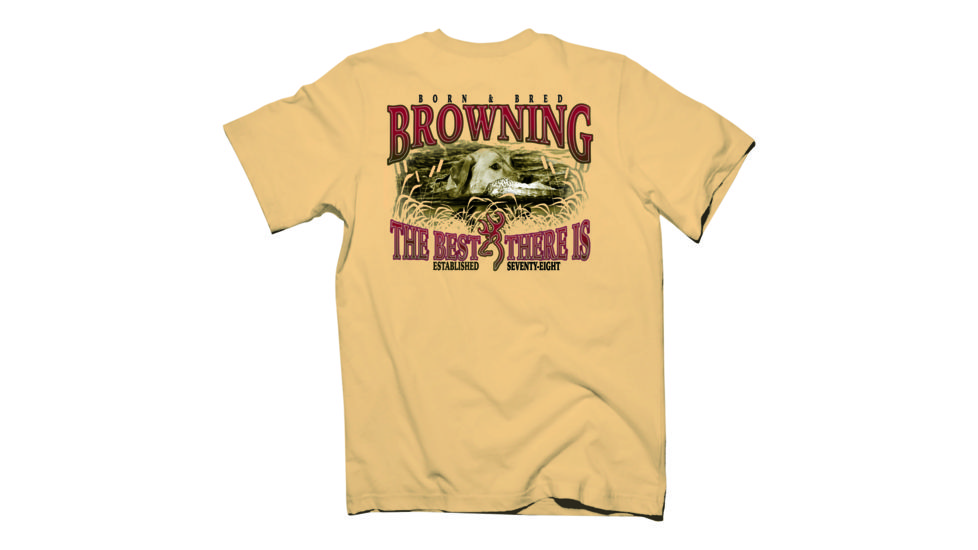 Browning Mens Born and Bred S/S Tee, Yellow Haze, S BRD010062.018900.S