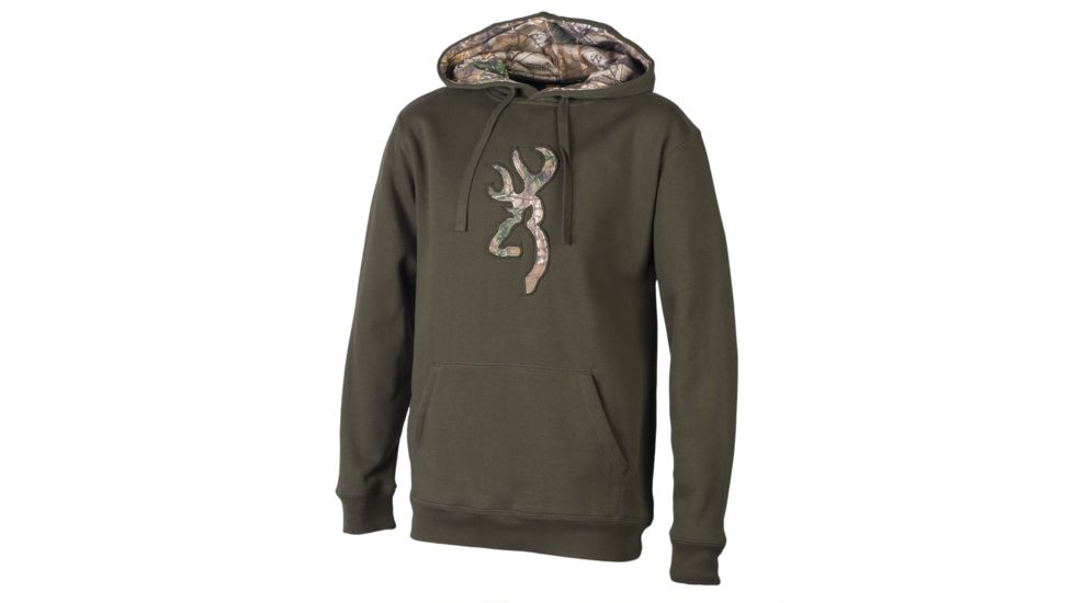 Mens Buckmark Camo Sweatshirt, Forest Night