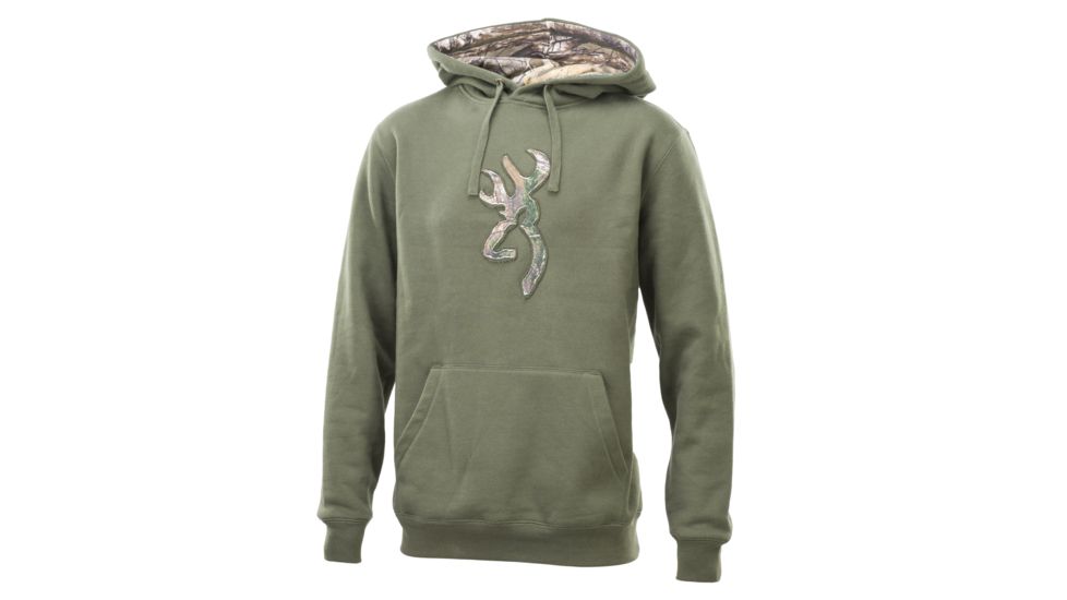 Browning Mens Buckmark Camo Sweatshirt, Forest Night, Small A000061430502
