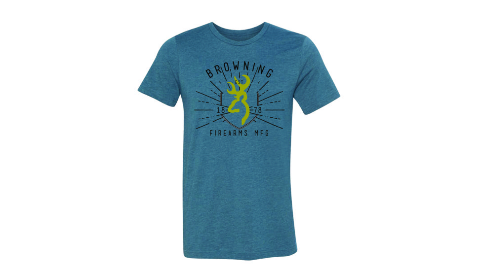 Browning Mens Buckmark Ray Shirt Sleeve T-Shirt, Heather Deep Teal, Extra Large A000320640105