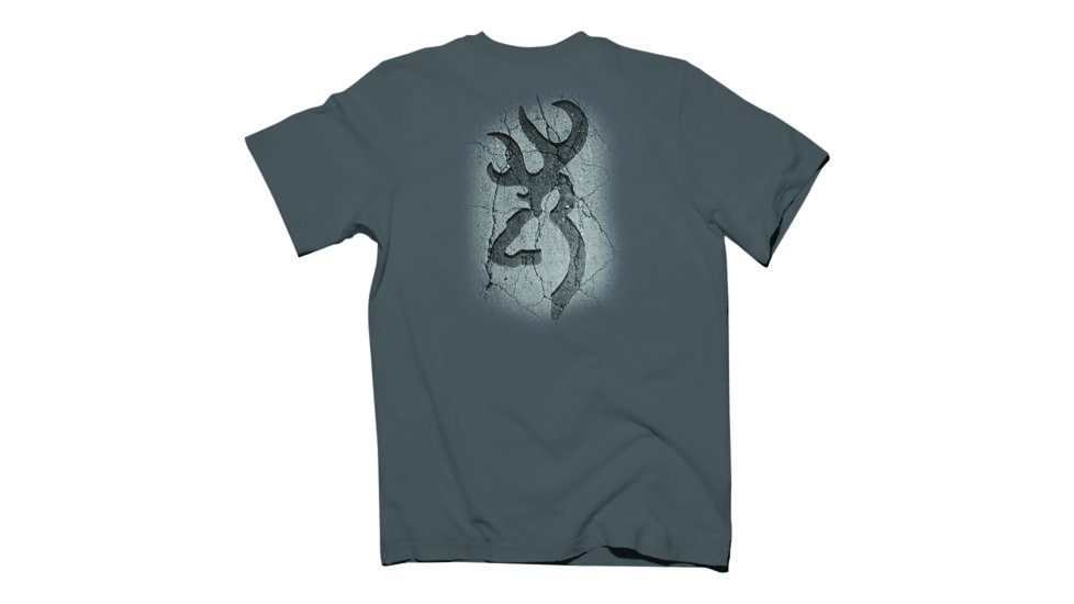 Browning Mens Concrete Buckmark S/S Tee, Charcoal, L BRD010049.097900.L
