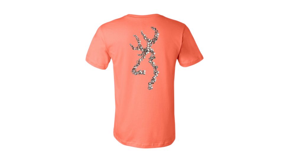 Mens Graphic Duck Band Buckmark Short Sleeve T-Shirt, Coral
