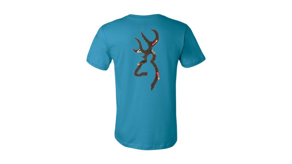 Mens Graphic Shot Buckmark Short Sleeve T-Shirt, Aqua