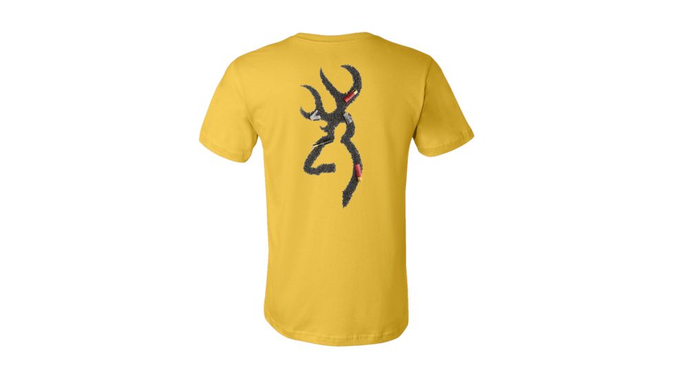 Mens Graphic Shot Buckmark Short Sleeve T-Shirt, Maize