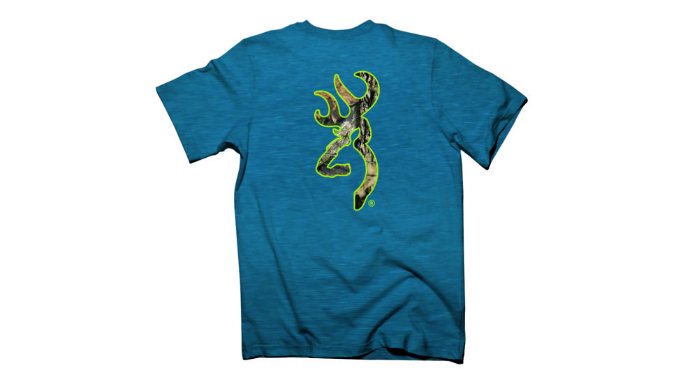 Mens Graphic Mo Country Buckmark Short Sleeve T-Shirt, Antique Sapphire