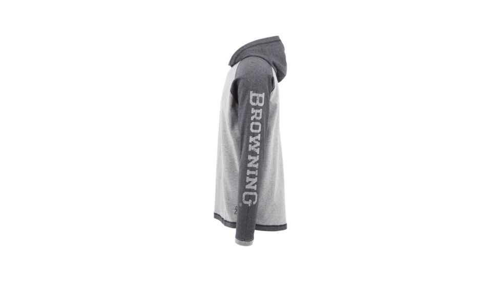 Browning Mens Pavant Hooded Tee, Heather Castlerock, Large, A000302900104