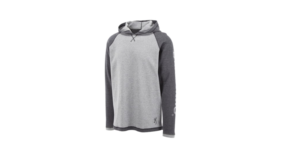 Browning Mens Pavant Hooded Tee, Heather Castlerock, Large, A000302900104