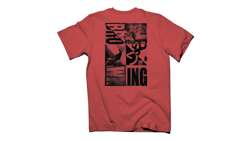 Browning Mens Stacked S/S Tee, Sunset, S BRD010051.710900.S