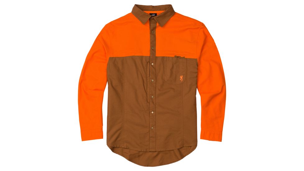 Browning Midweight Shirt w/o Embroidery - Mens, Blaze, Small, 3019657201