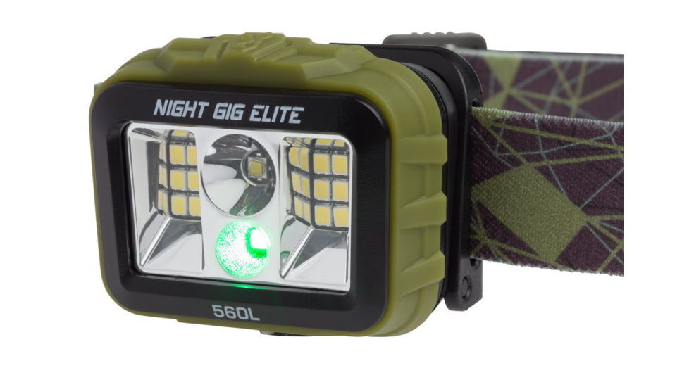 Browning Night Gig Elite LED Headlamp, Rechargable Lithium Ion, Green/White, 560 Lumen, Green, 3713036