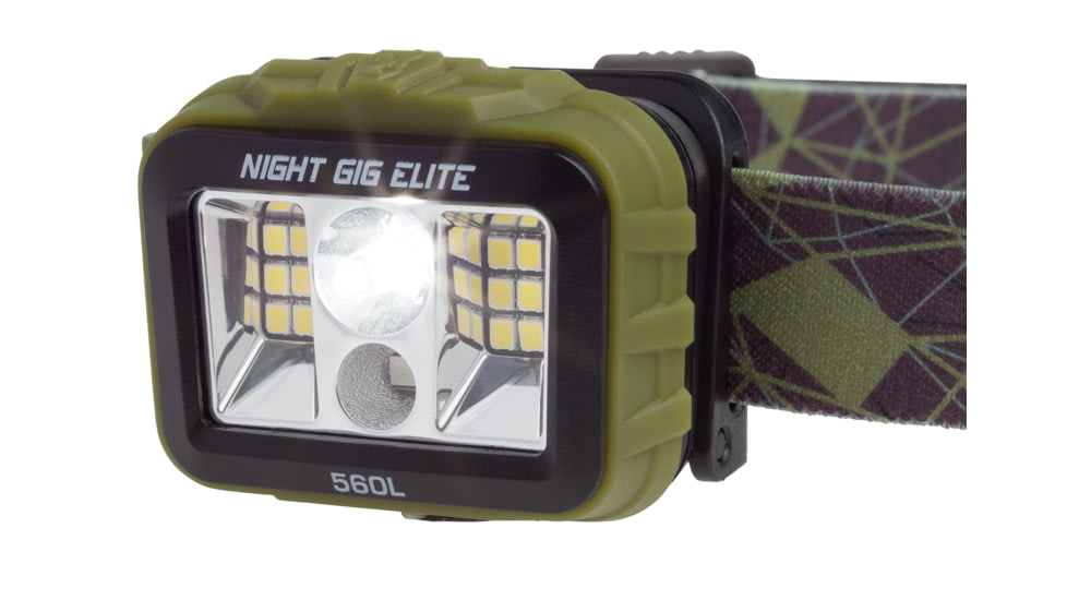 Browning Night Gig Elite LED Headlamp, Rechargable Lithium Ion, Green/White, 560 Lumen, Green, 3713036