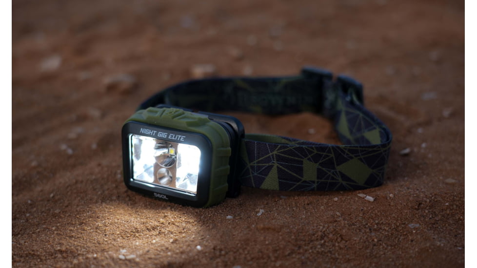 Browning Night Gig Elite LED Headlamp, Rechargable Lithium Ion, Green/White, 560 Lumen, Green, 3713036