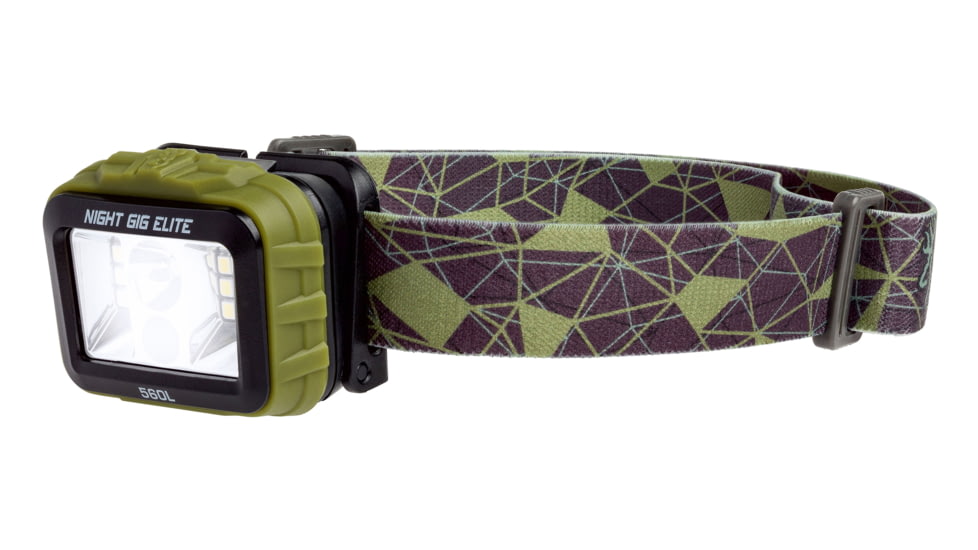 Browning Night Gig Elite LED Headlamp, Rechargable Lithium Ion, Green/White, 560 Lumen, Green, 3713036