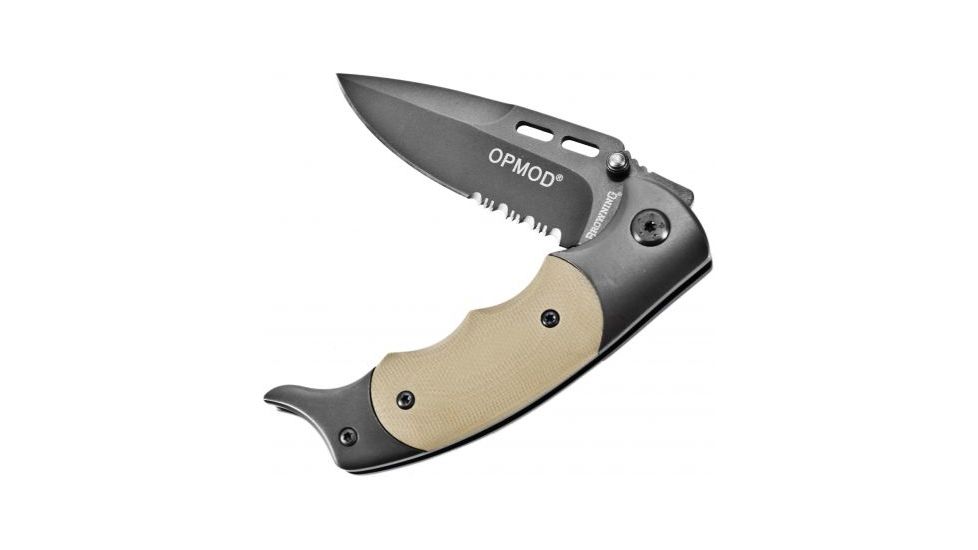 Browning OPMOD Folder Knife w/ Thumb Rest, Limited Edition - Sand 322754