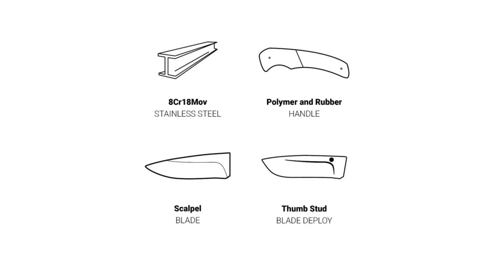Browning Primal Folding Knives, 2.75in, 420-J2, Scalpel, Composite Handle, N, 3220431
