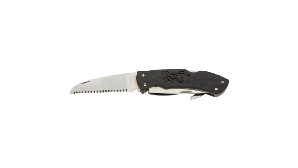 Browning Primal Kodiak Folding Knife - Box, 3.75in, 8Cr13MoV, Drop Point, Polymer/Rubber Handle, Black, 3220430B