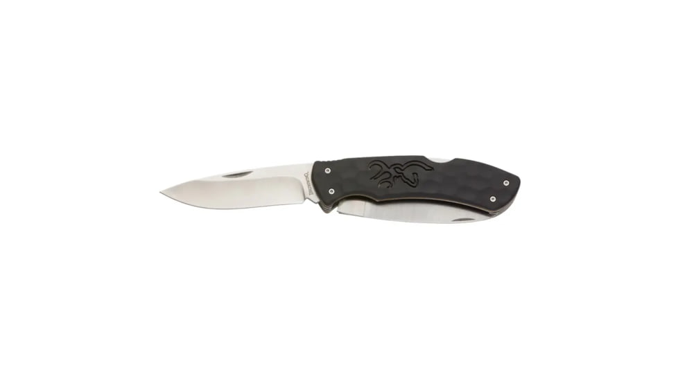 Browning Primal Kodiak Folding Knife - Box, 3.75in, 8Cr13MoV, Drop Point, Polymer/Rubber Handle, Black, 3220430B