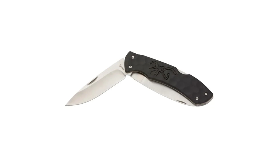 Browning Primal Kodiak Folding Knife - Box, 3.75in, 8Cr13MoV, Drop Point, Polymer/Rubber Handle, Black, 3220430B
