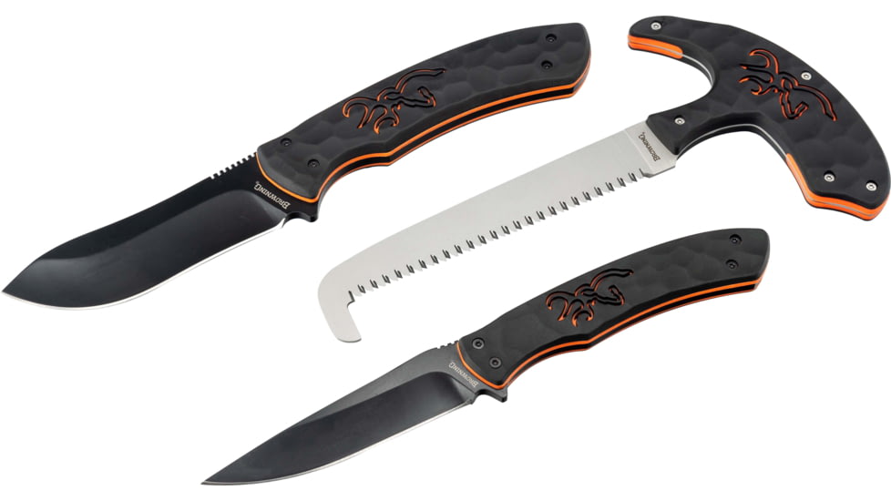 Browning Primal Ovix Fixed Blade Knife - 3 Piece, 3.5in, Stainless Steel, TPR Handle, 3220443