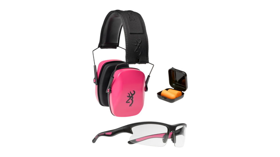 Browning Range Kit Ear Muffs For Her, Pink/Black, 126410