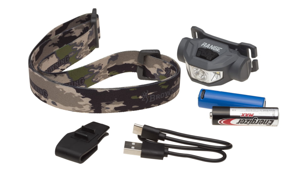 Browning Range Wide Angle Plus LED Headlamp, Rechargeable Lithium-ion, White, 250 Lumen, Ovix, 3713024