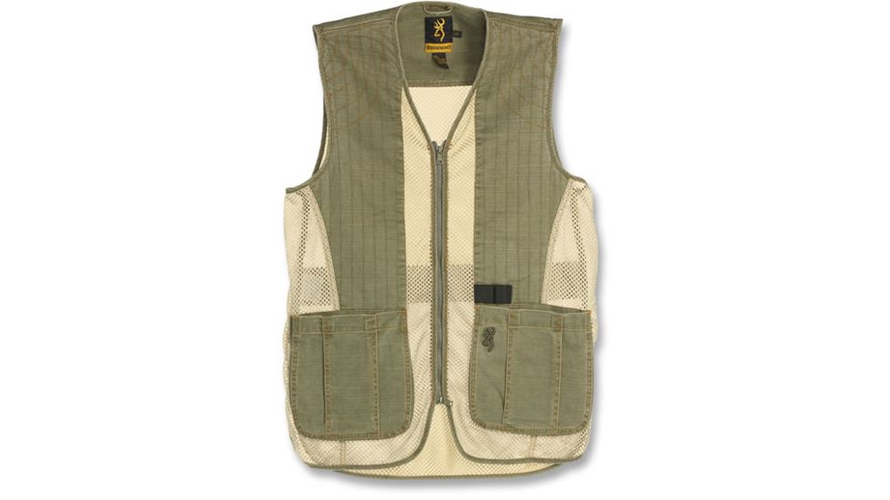 Browning Rhett Shooting Vest, Olive/Tan, M 3050297402