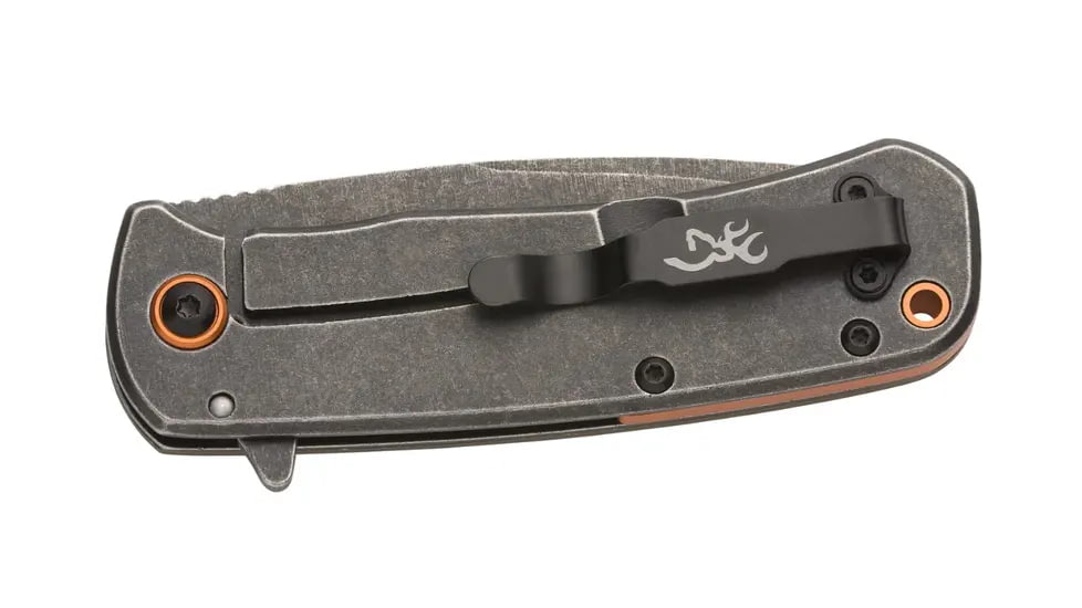 Browning Riverstone Folding Knife - Box, 2.875in, D2 High Carbon Steel, Drop Point, Sage Aluminum Handle, N, 3220515B