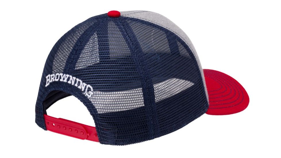 Browning RWB Cap, Red/Gray, One Size, 308274651
