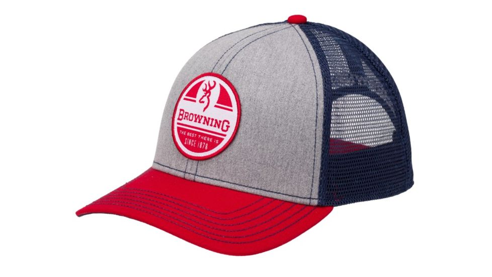 Browning RWB Cap, Red/Gray, One Size, 308274651