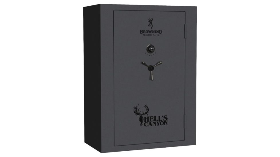 Browning Safes Hell's Canyon 49 Wide Textured Charcoal Black Chrome S&amp;G Mechanical, Textured Charcoal, 49 gun, 1601100303