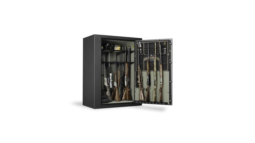 Browning Safes Sporter Extra Wide SP40 Gun Safe,58x44x27in,Hammer Gray,Silver Chrome,Scroll,S and G Mechanical Lock 1601100189