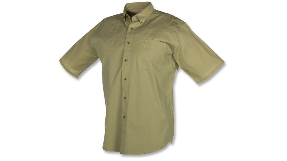 Browning Shooter Shooting Shirt, Short Sleeve, Olive, 2XL 3010488405